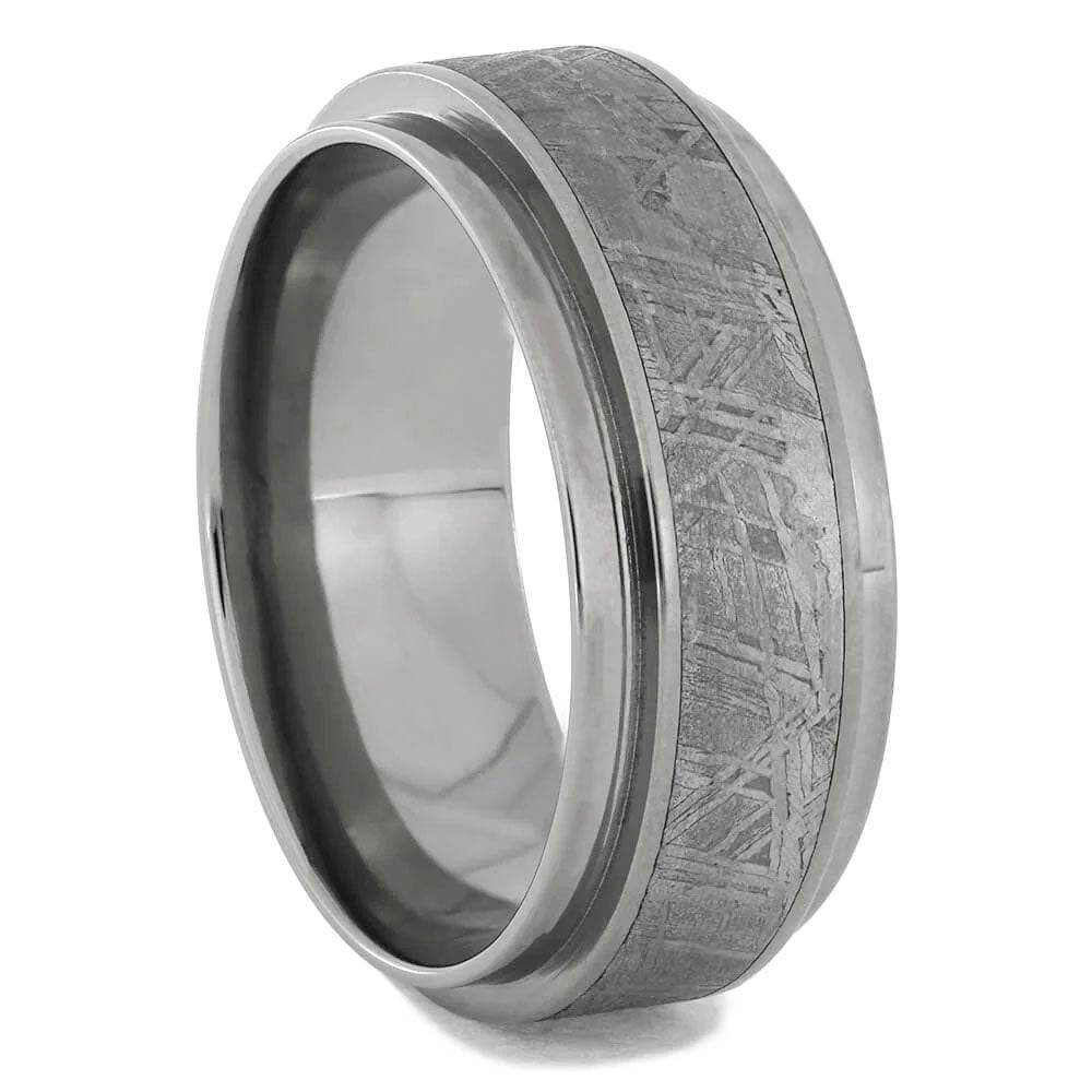Authentic Meteorite and Titanium Ring