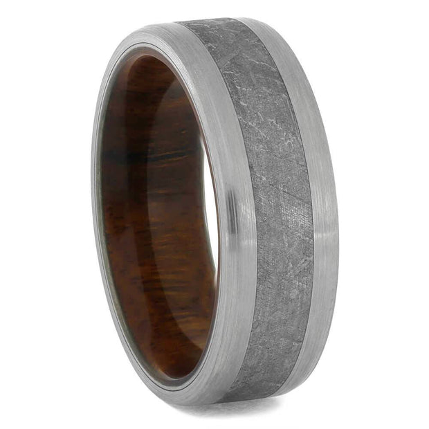 Ironwood and Meteorite Wedding Band in Titanium