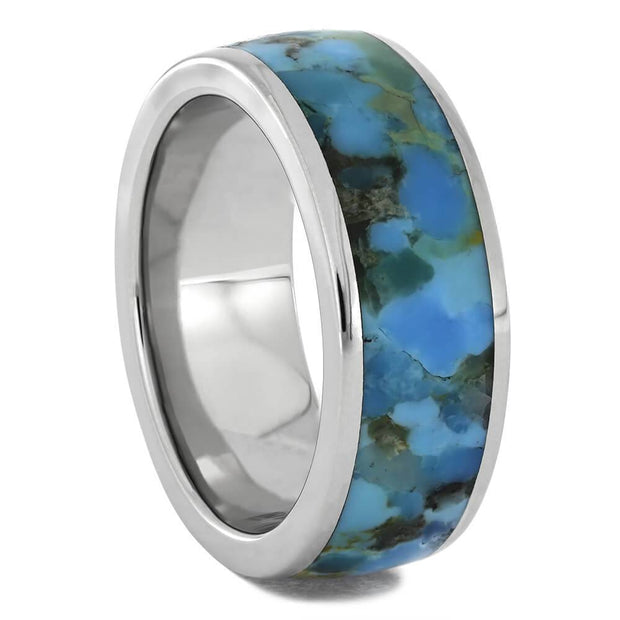 Turquoise and Platinum Wedding Band