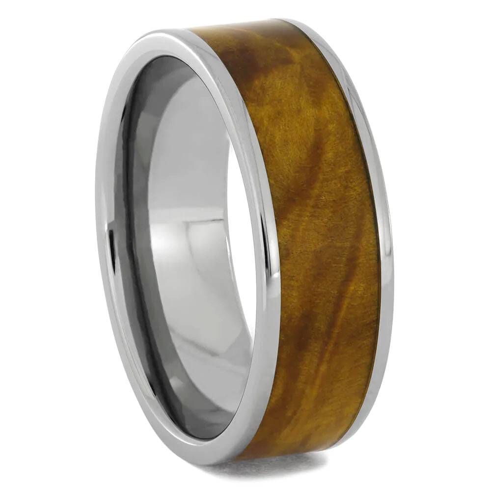 Wood and Titanium Wedding Band
