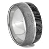 Meteorite Wedding Band with Black & White Mokume