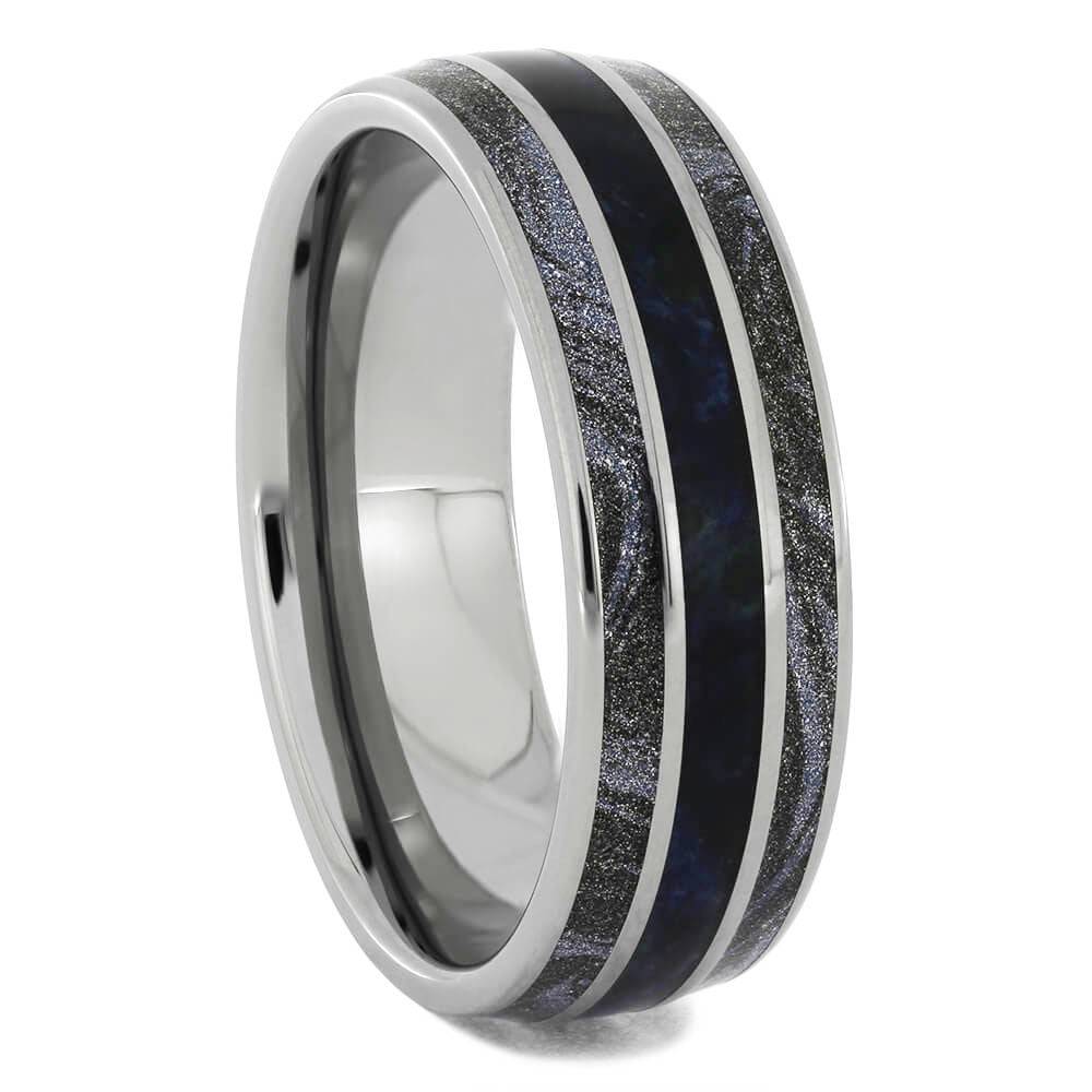 Colorful Blue Men's Wedding Band
