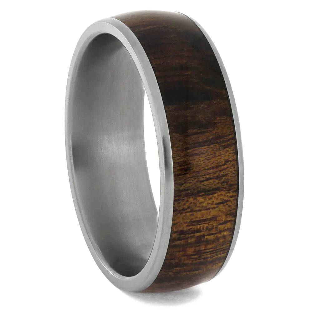 Wood and Titanium Wedding Band