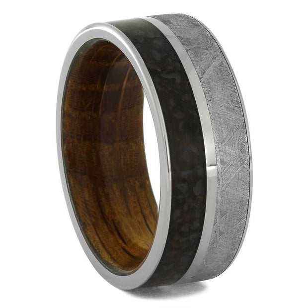 Meteorite and Dinosaur Bone Ring