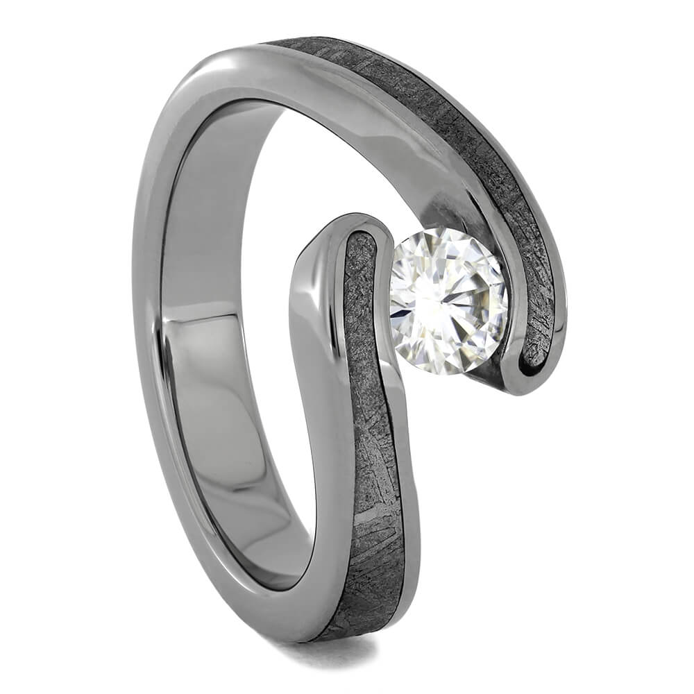 Meteorite Engagement Ring for Her