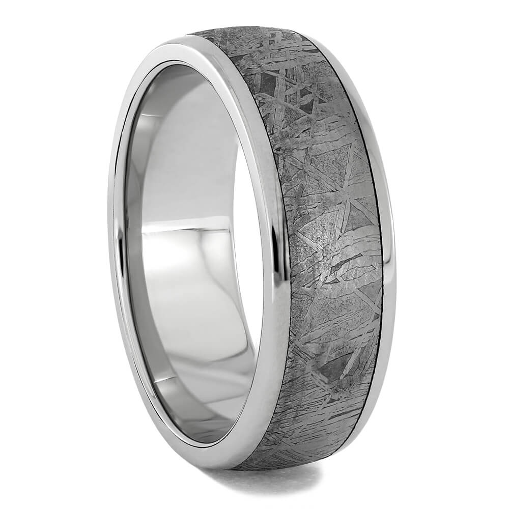 Platinum and Meteorite Ring