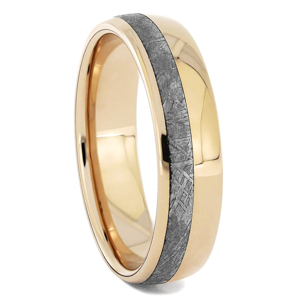 Rose Gold and Meteorite Ring