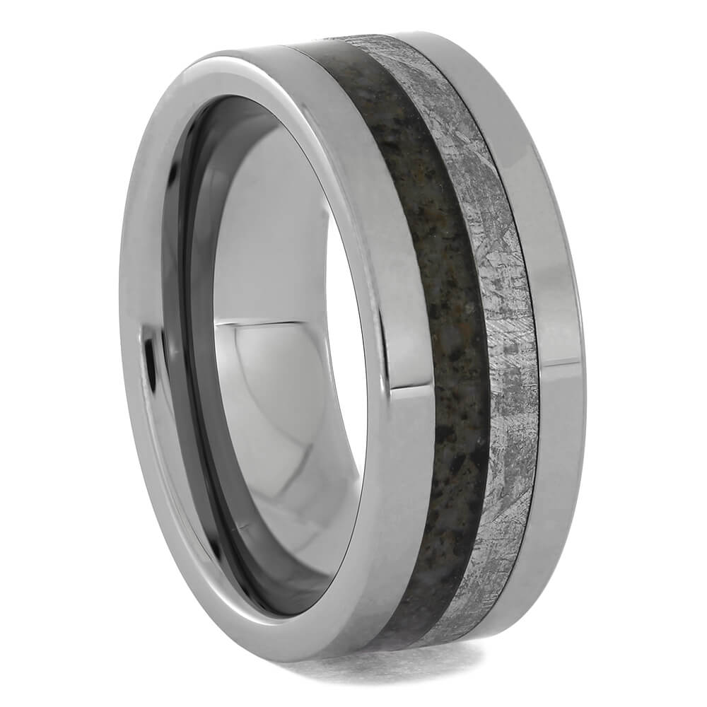 Meteorite and Dinosaur Bone Ring