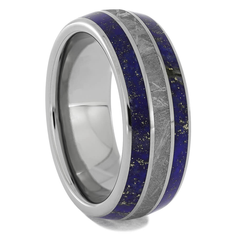 Blue Lapis Ring with Meteorite