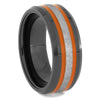 Authentic Meteorite Ring with Orange Accent