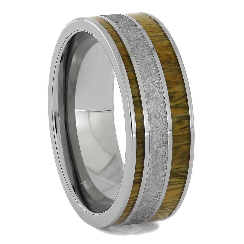 Wood and Meteorite Wedding Band