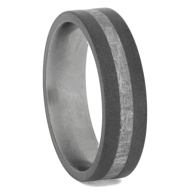 Titanium and Meteorite Wedding Band