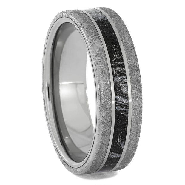 Meteorite and Mokume Ring