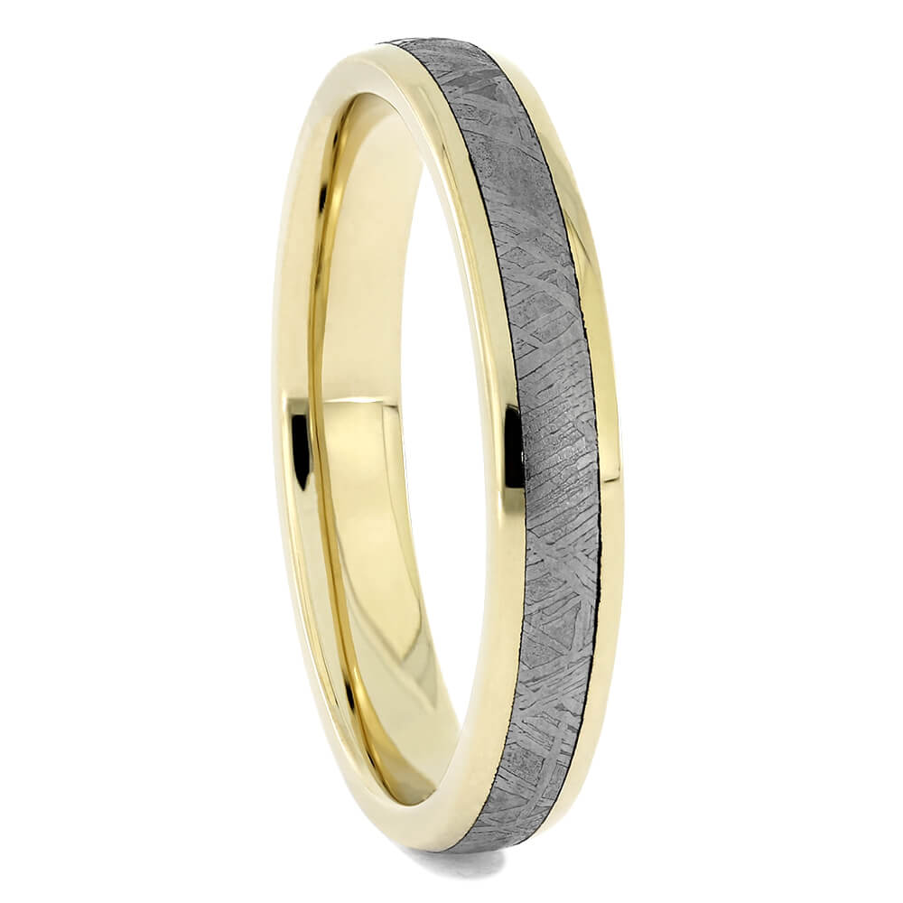 Gold and Meteorite Wedding Band