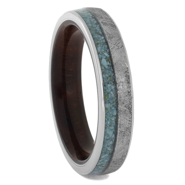 Turquoise and Meteorite Wedding Band