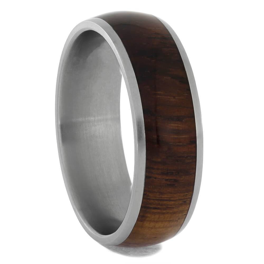 Wood Wedding Band in Titanium