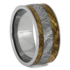 Black Ash Burl Wedding Band with Titanium Edges