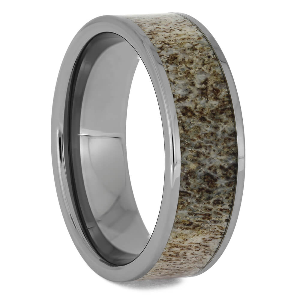 Tungsten Men's Wedding Band with Antler, Size 12-RS8775 - Jewelry by Johan