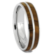 Platinum and Wood Men's Wedding Band