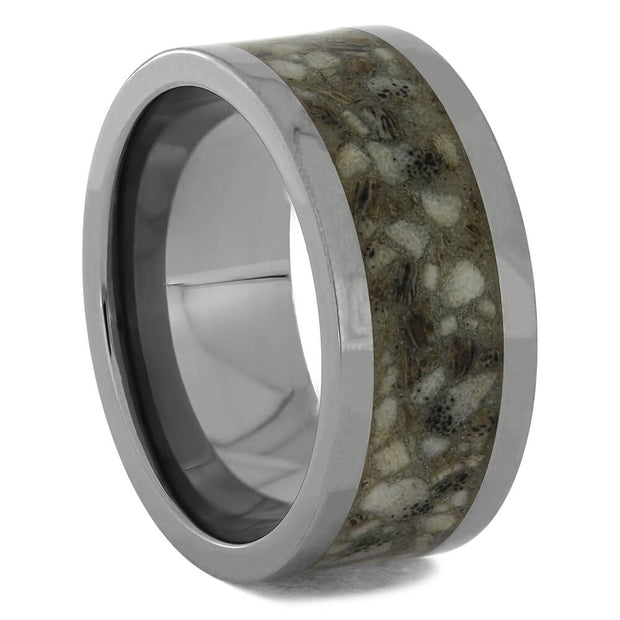 Crushed Antler Ring in Titanium