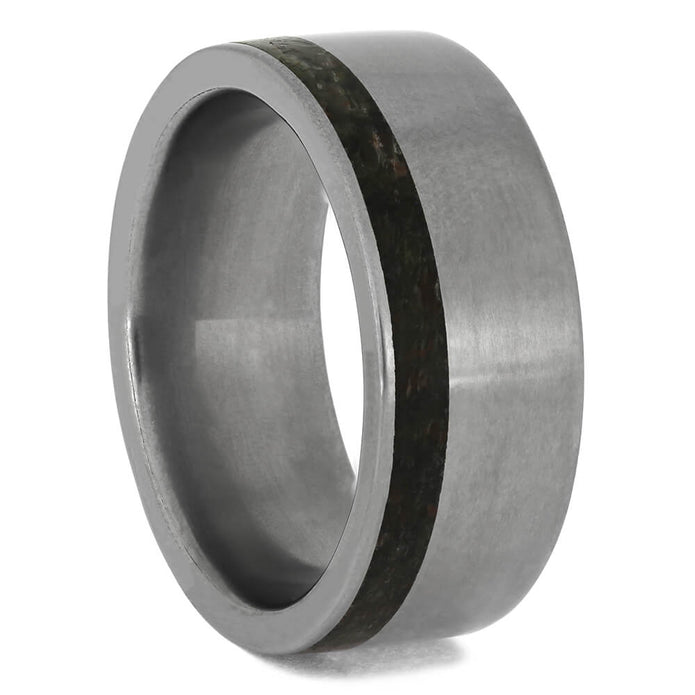 Titanium and Dinosaur Bone Wedding Band