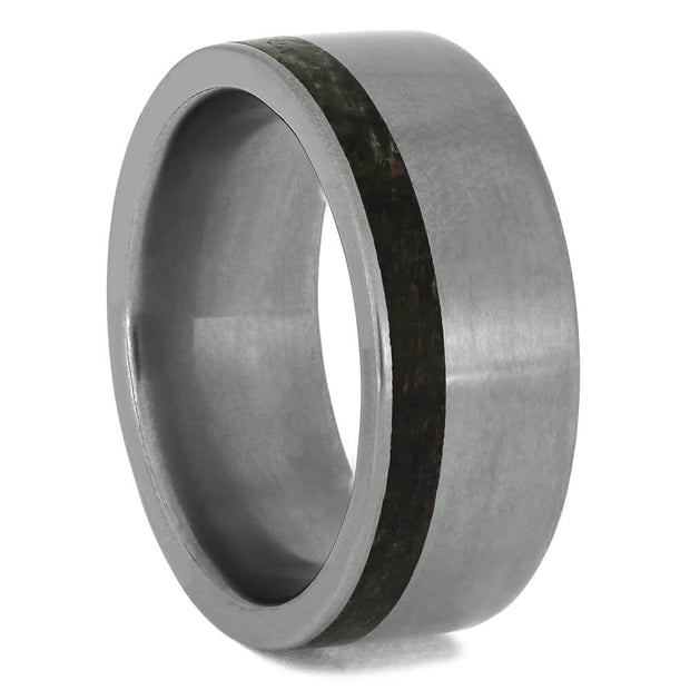 Titanium and Dinosaur Bone Wedding Band