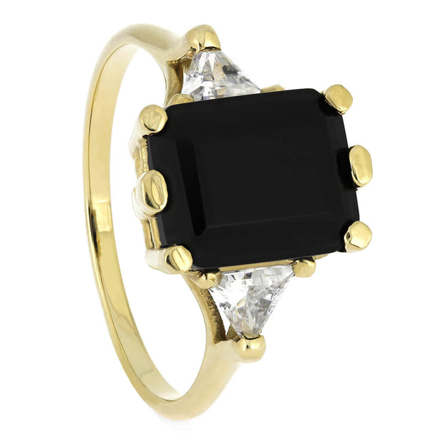 Onyx Engagement Ring with Diamond Accents