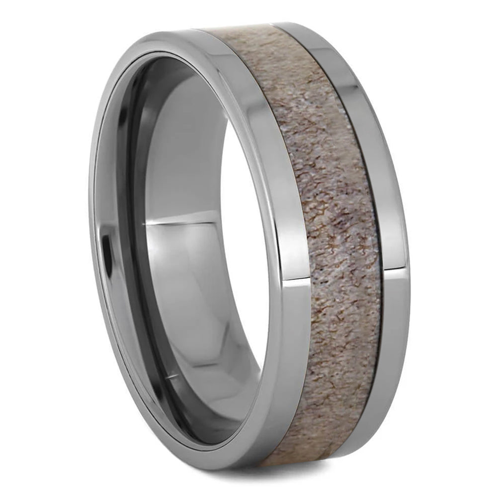 Deer antler sale tungsten ring