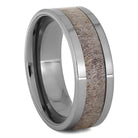 Tungsten Ring With Unique Antler Inlay