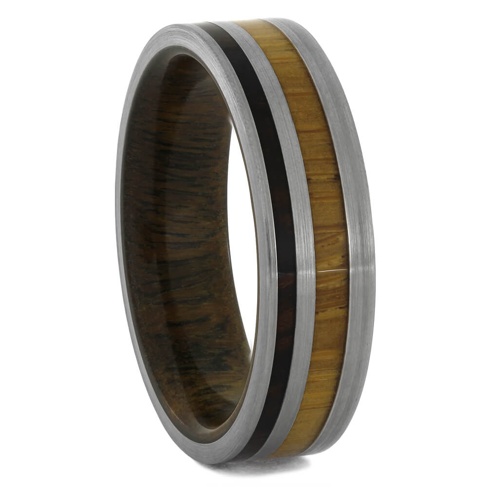 Titanium and Wood Wedding Band
