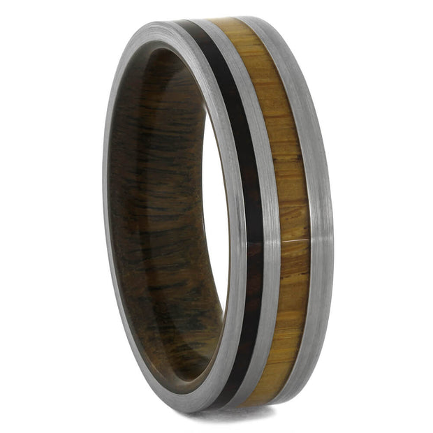 Titanium and Wood Wedding Band