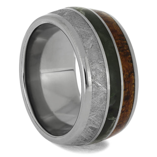 Triple Inlay Titanium Wedding Band