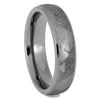 Round Meteorite Ring with Titanium Edges