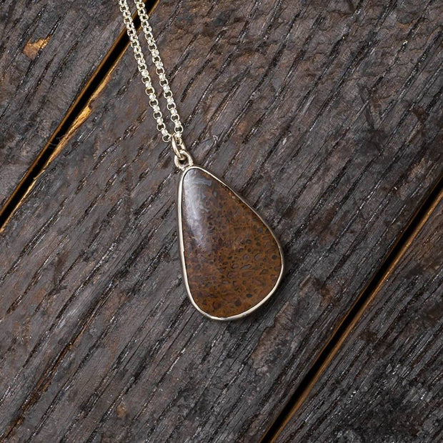 Dinosaur Bone Triangle Necklace Pendant