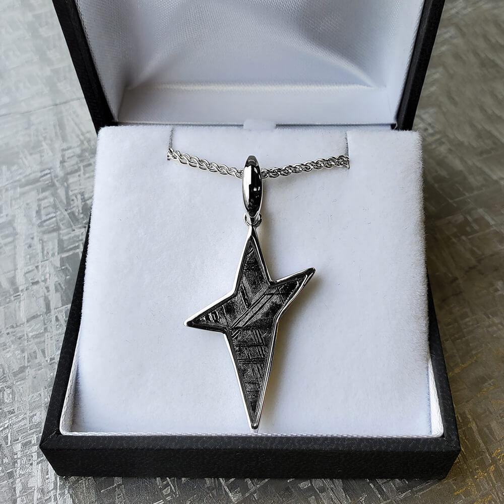 30" Star Necklace With Muonionalusta Meteorite, In Stock-RSSB158 - Jewelry by Johan