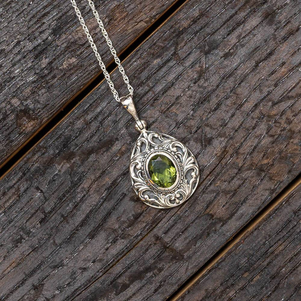 Vintage Moldavite Pendant Necklace