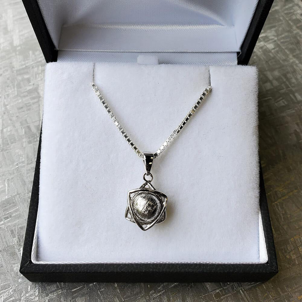 18" Meteorite Sphere Nucleus Necklace, In Stock-RSSB183 - Jewelry by Johan