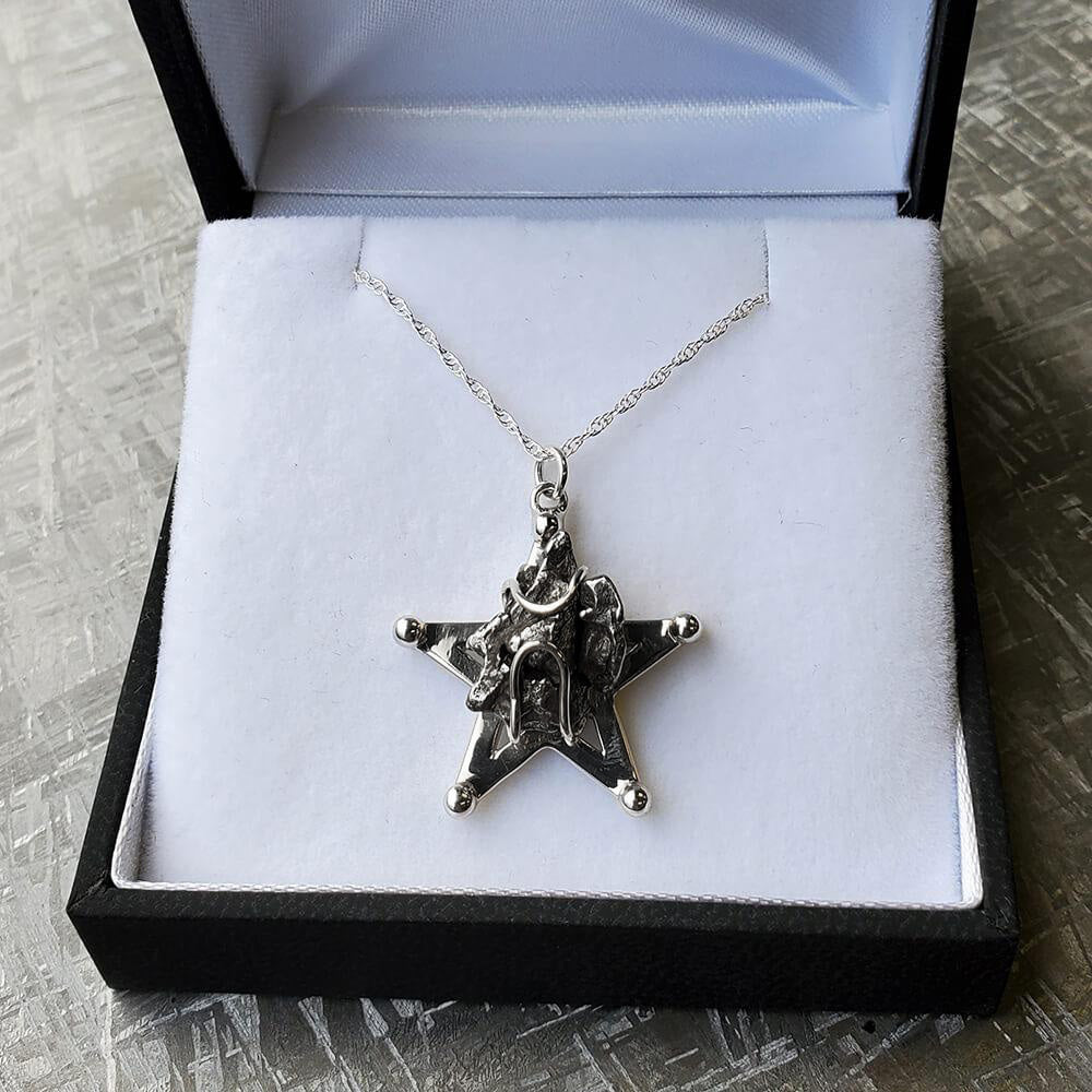 18" Star Necklace With Campo Del Cielo Meteorite, In Stock-RSSB791 - Jewelry by Johan