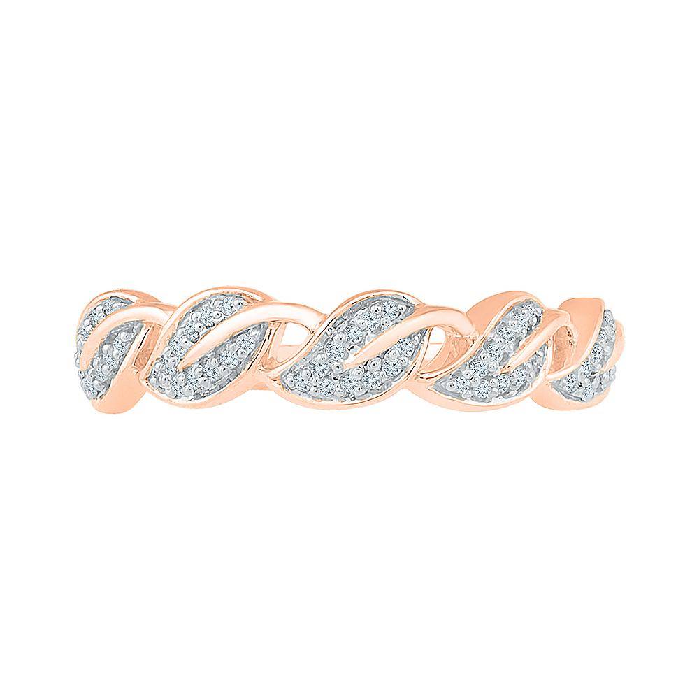 Rose Gold Wedding Band with Diamond Leaf Design - Jewelry by Johan