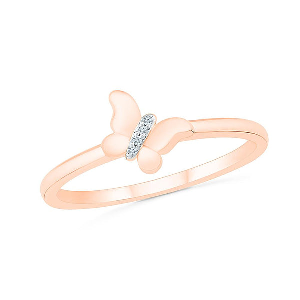 Diamond Vine Wedding Band with Rose Gold Bypass