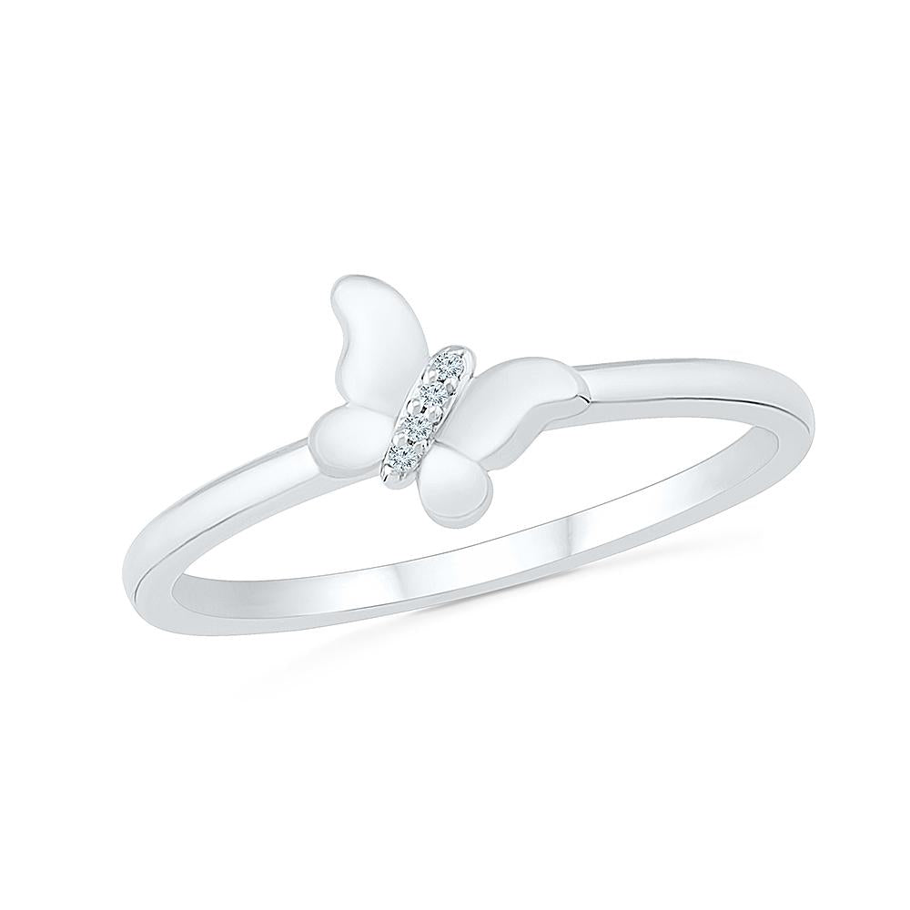 Diamond Vine Statement Ring, Nature Ring - Unknown - Send Ring Sizer First  / Sterling Silver