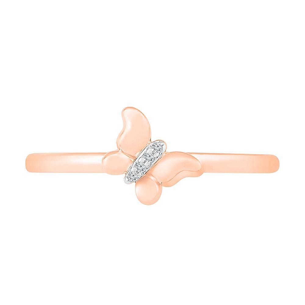 Rose Gold Statement Ring with Diamond Butterfly Design - Jewelry by Johan