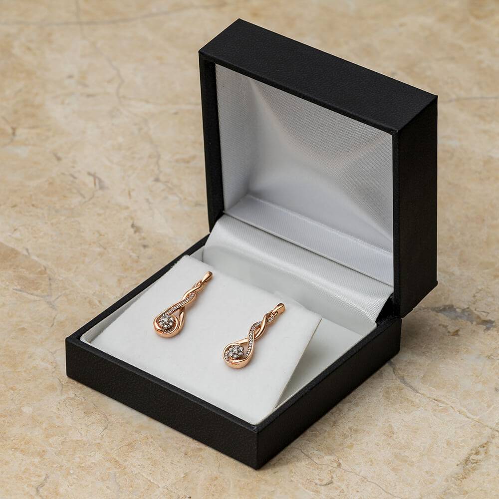 Gold Earrings with Diamonds