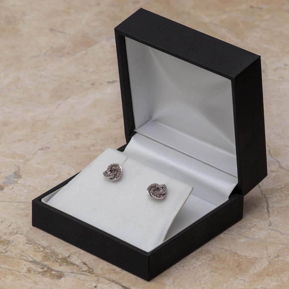 Swirl Earrings with Diamonds