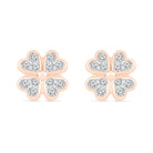 Diamond Four Leaf Clover Stud Earrings and Necklace Gift Set - Jewelry by Johan