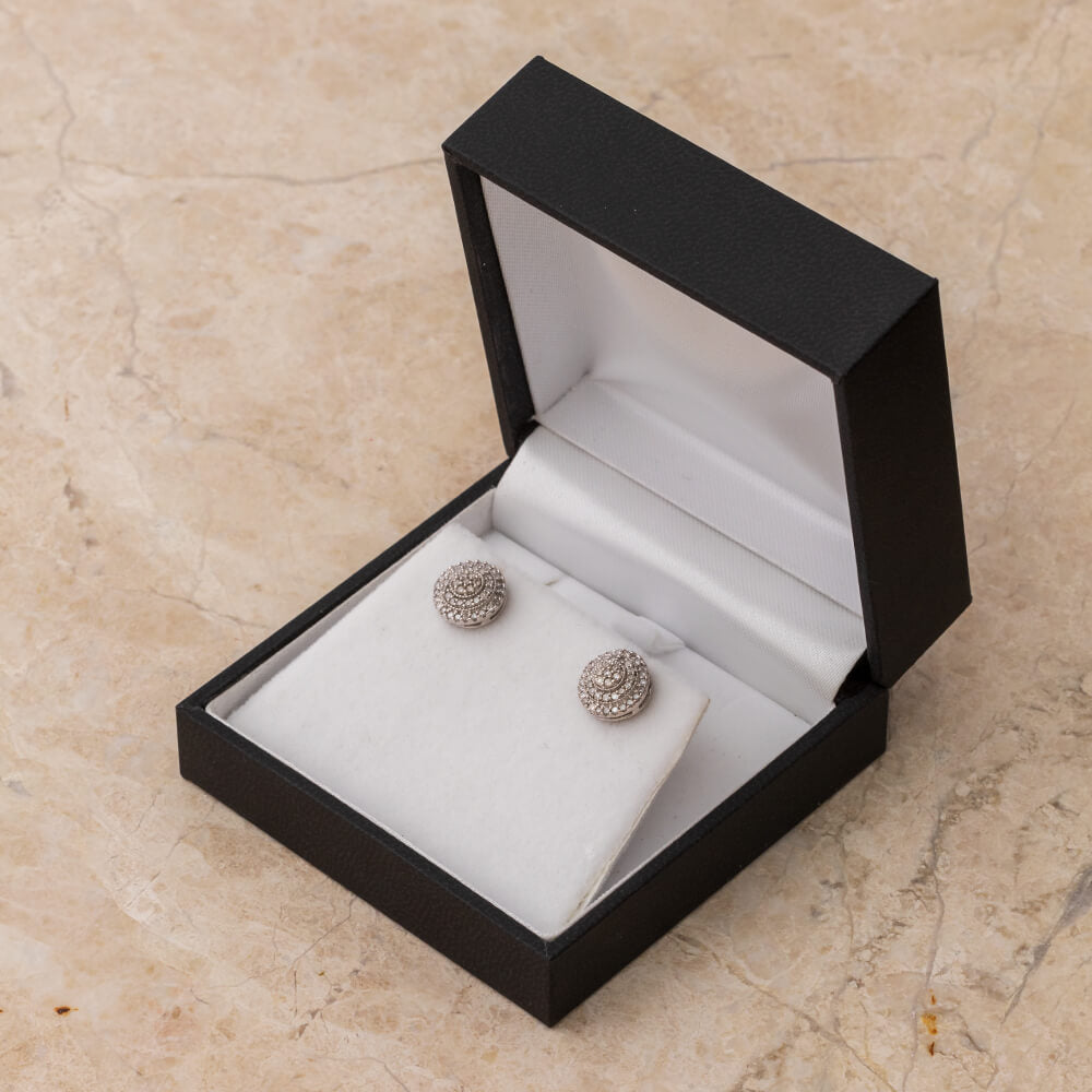1/2 CT. T.W. Diamond Stud Earrings, White Gold or Silver-SHEK017817HTW - Jewelry by Johan