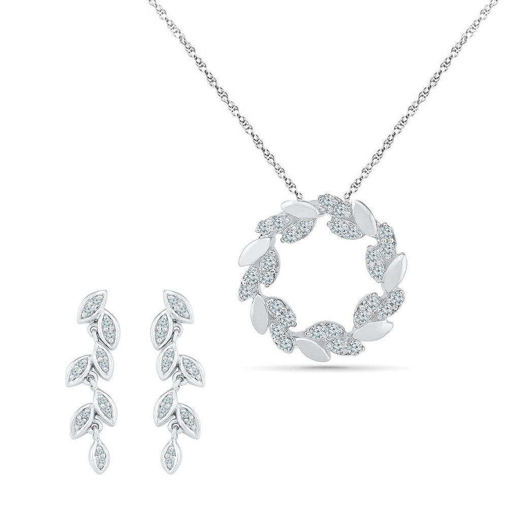 Contemporary Pendant and Earrings Set