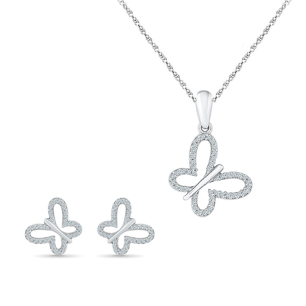 Matching Sterling Silver Pendant and Earrings