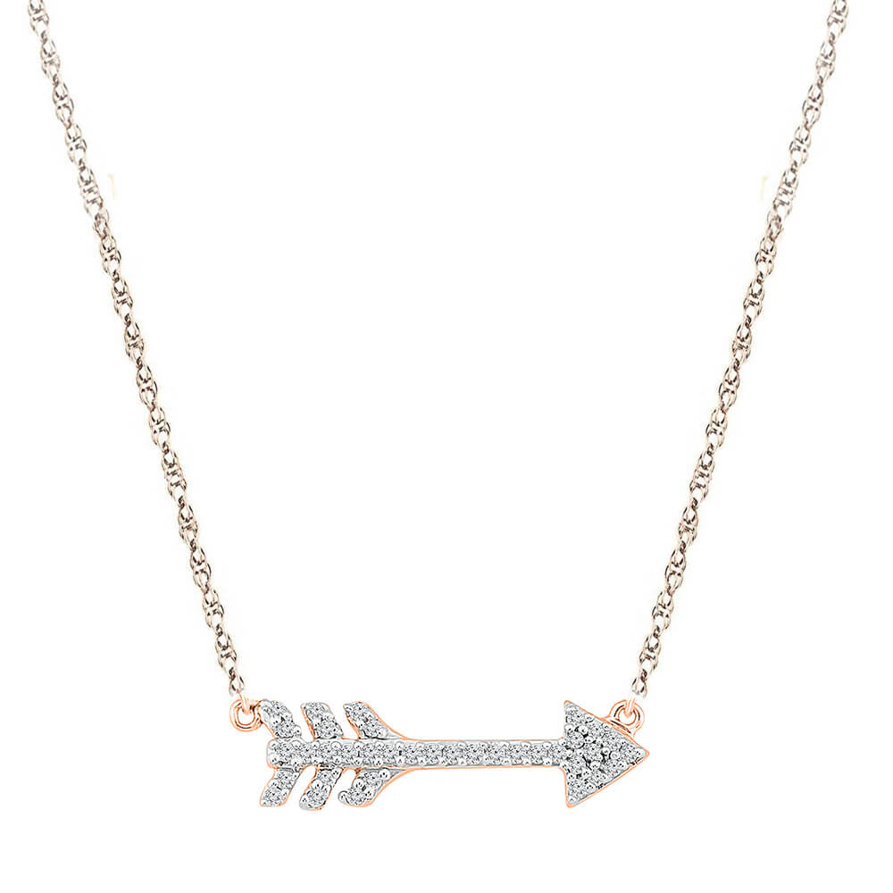 Arrow Pendant Necklace with Diamond Accents - Jewelry by Johan