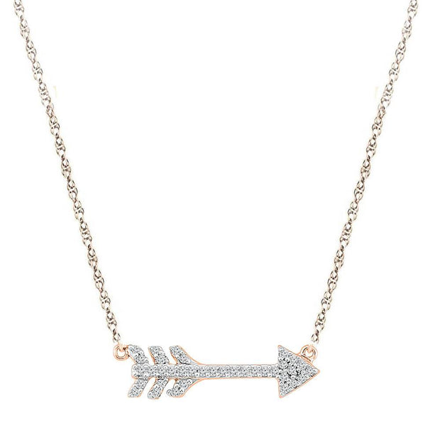 Arrow Pendant Necklace with Diamond Accents - Jewelry by Johan